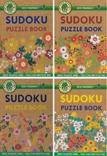 4 x A5 Sudoku Books LARGE PRINT Easy Medium & Hard Puzzle Brain Teaser Eco Range