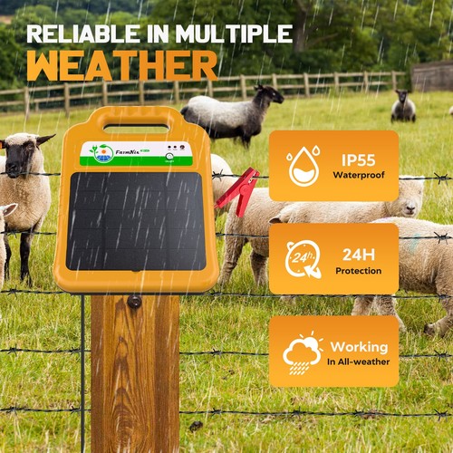 Solar electric fence - fence, energiser