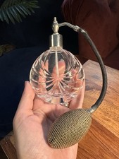 VINTAGE VCA FRANCE CRYSTAL PERFUME ATOMISER BOTTLE WITH PINK TASSLE PUMP