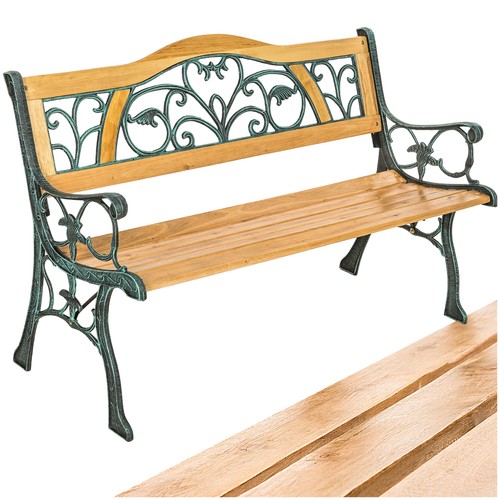 Wooden garden bench seat - garden,