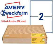 Avery 2 Labels per A4 Sheet