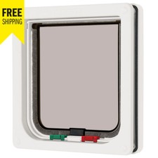 PET MATE Cat & Dog Flaps For All Size Cat's & Dog's White or Brown