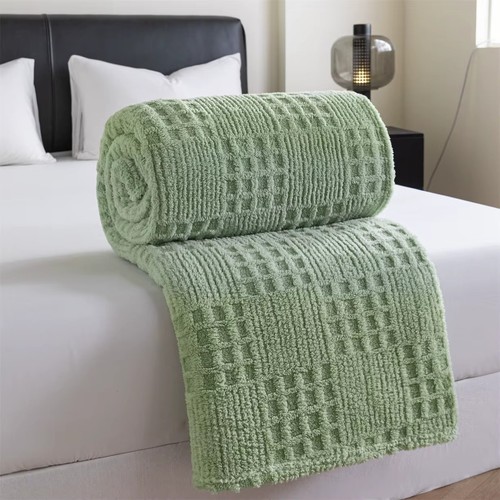 Waffle knit throw blanket - knit,