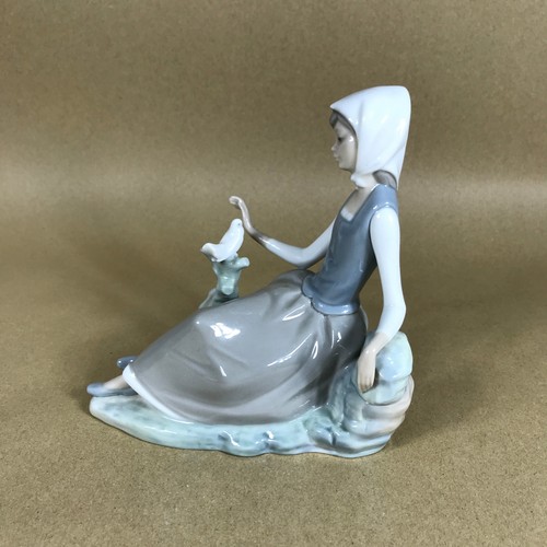 Lladro shepherdess with - lladro, dove