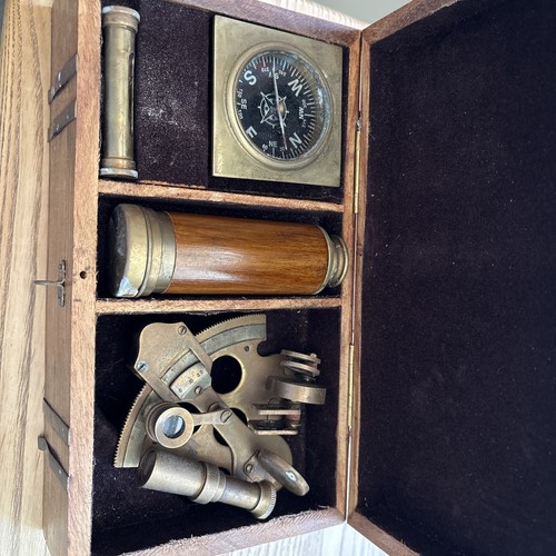 Sextant set with compass timer - sextant,