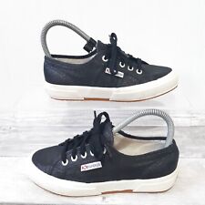 SUPERGA 2750 Laméw Trainers S001820 Black Glitter UK 3.5