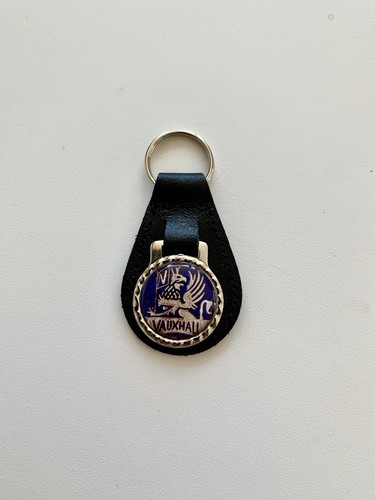 Black leather keyring fob - leather,