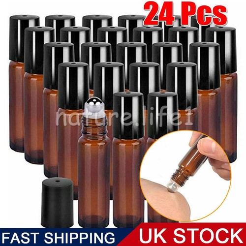 24x 10ml amber - 10ml, glass