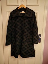 Masai wool check swing coat