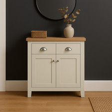 Cream Oak Sideboard Cabinet  Chest Drawers Hallway Cupboard Storage Furniture