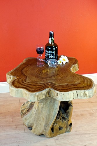 Teak tree slice coffee - tree, table