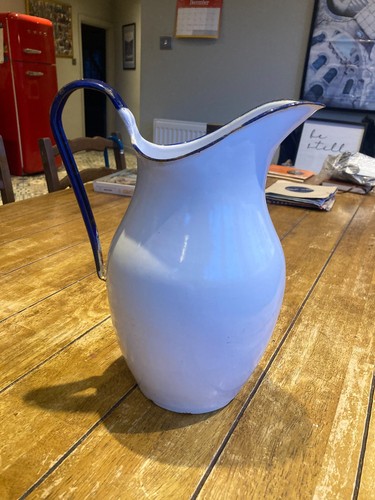 White enamel jug vase 29 - vase,