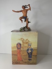 Veronese Collection Hand Painted Armed Indian Figure Holding Club Vintage 