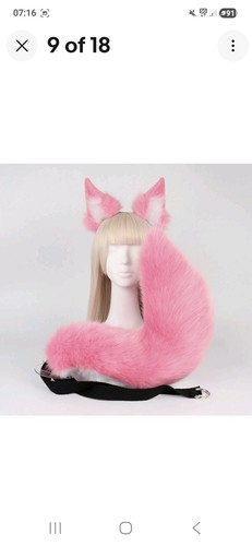 Faux fur fox wolf ears - faux,