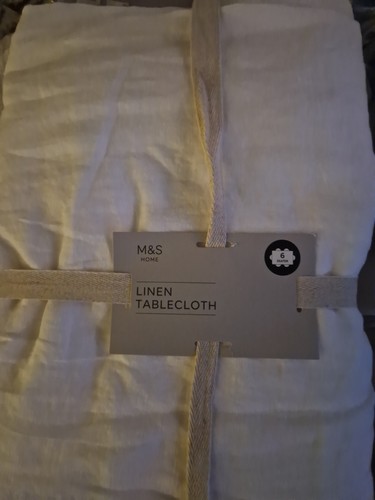 White linen tablecloth - white,
