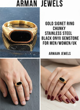 Gold signet ring chunky - gold,
