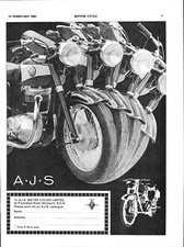 1963 Advert for A.J.S Motorcycles Vintage Original Print Ad Ephemera