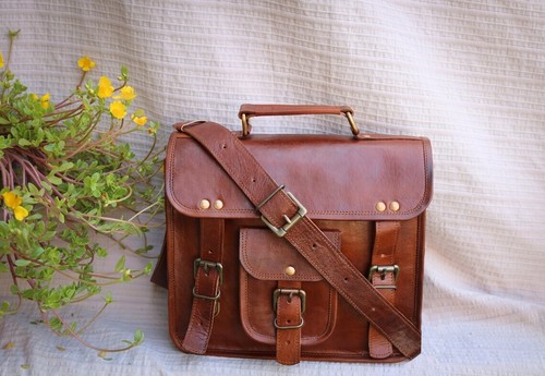 Vintage leather messenger - leather,