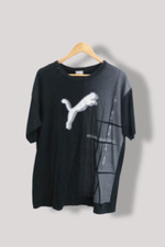Vintage Black puma logo print men's tees XXL| SKU 2836