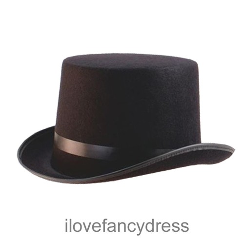 Black felt top hat magician - top,