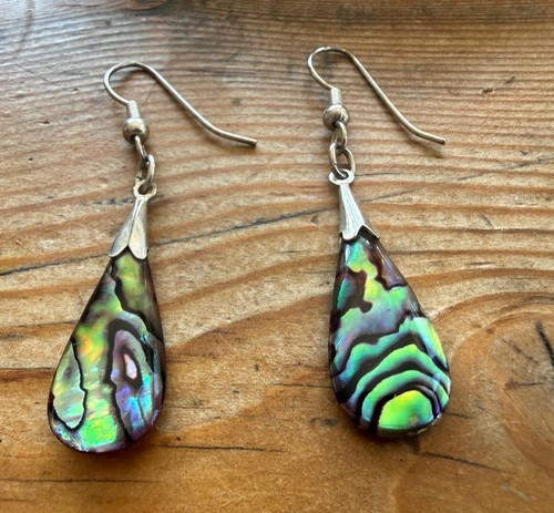 Abalone silver earrings - abalone,