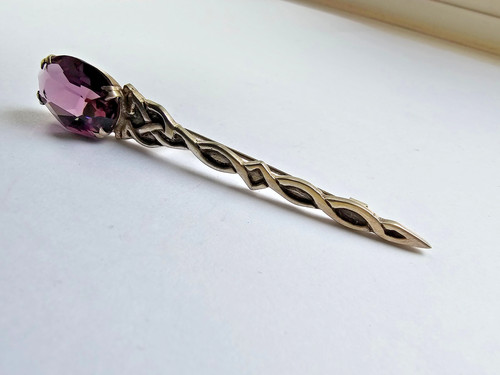 Silver scottish dirk brooch - silver,