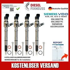 4 x Fuel Injector 03L130277B Siemens VW Engine CAYA 1.6 TDI CONTINENTAL CAYB 
