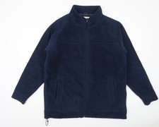 EWM Men’s Blue Fleece Full Zip Jacket Size M Polyester Casual