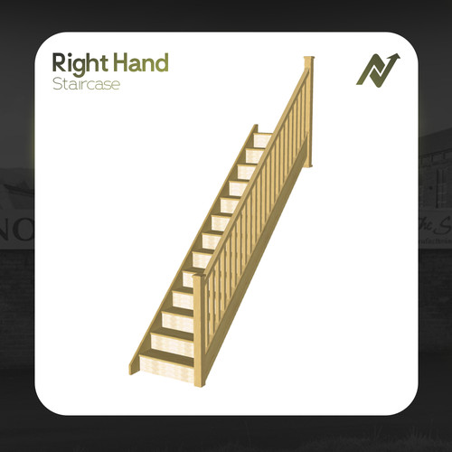 Straight staircase right - straight,