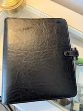 Filofax A5 Black Vintage Kent Leather Look Planner Diary Organiser