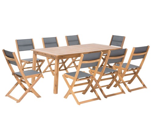 Dining set seater wood light - set, 8