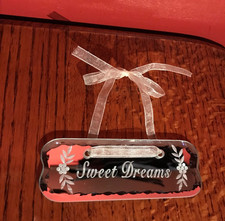 LAURA ASHLEY HOME SMALL HANGING MIRRORED PLAQUE WITH BEVELED EDGE - Sweet Dreams