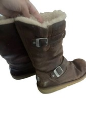 UGG Women’s Boots Kensington II Leather Double Buckle Brown Size 8 S/N 1004144