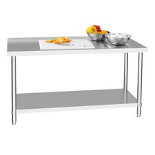 Commercial Catering Table Stainless Steel Work Bench Kitchen Food Shelf Storage