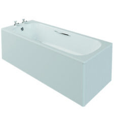 AKW Steel Bathtub with Legs, Handles, Plug/Chain, Waste & Overflow - All Sizes