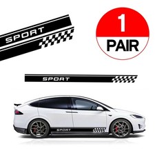 2Pc Black Sport Racing Plaid