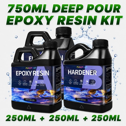750g deep pour clear - clear, epoxy