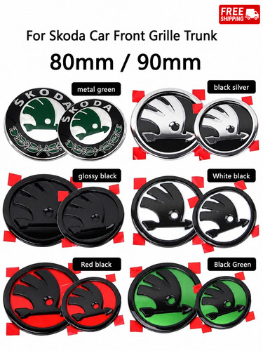 80mm 90mm abs skoda badge - skoda,