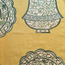 MANUEL CANOVAS Candou anis embroidery linen poly viscose Remnant New