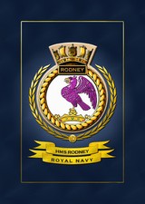 HMS RODNEY FRAMED SHIPS CRESTS