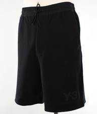 Y-3 YOHJI YAMAMOTO Mens Black Classic Terry Cotton Shorts MEDIUM NWT