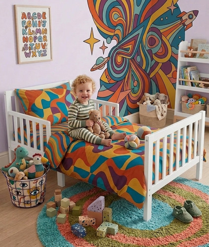 Wooden classic toddler bed - wooden,