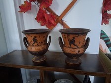Pair of Vintage Greek-Roman Pottery Vases 13cm - Purposely aged