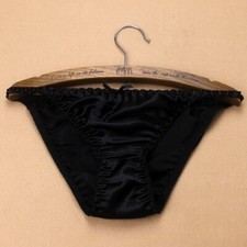 Womens 100% Silk Panties String Bikinis Bow Cute Underwear Knickers M L XL XXL