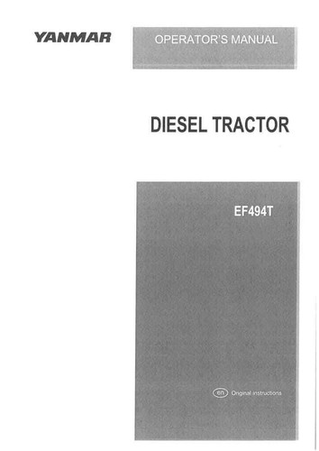 Yanmar diesel tractor ef494t - diesel,
