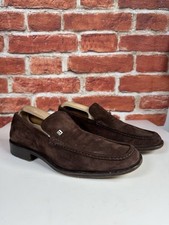 Bally Taurano Mens Suede Leather Dress Shoes Loafers Brown Size 8 E UK 42 Italy