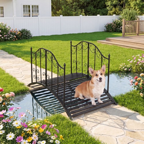 118 garden metal bridge - garden,