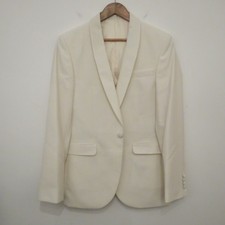 Berwin Tuxedo Dinner Jacket UK 38 Cream Ivory Off White Shawl Lapel Evening.