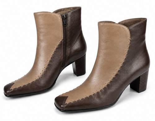 Y2k square toe - leather, ankle