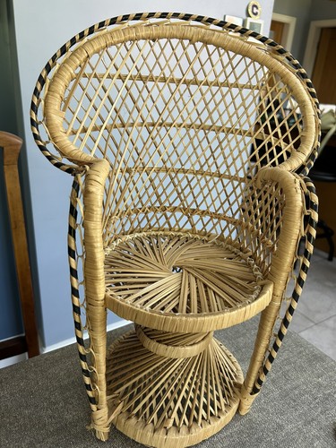 Large vintage boho wicker - vintage,